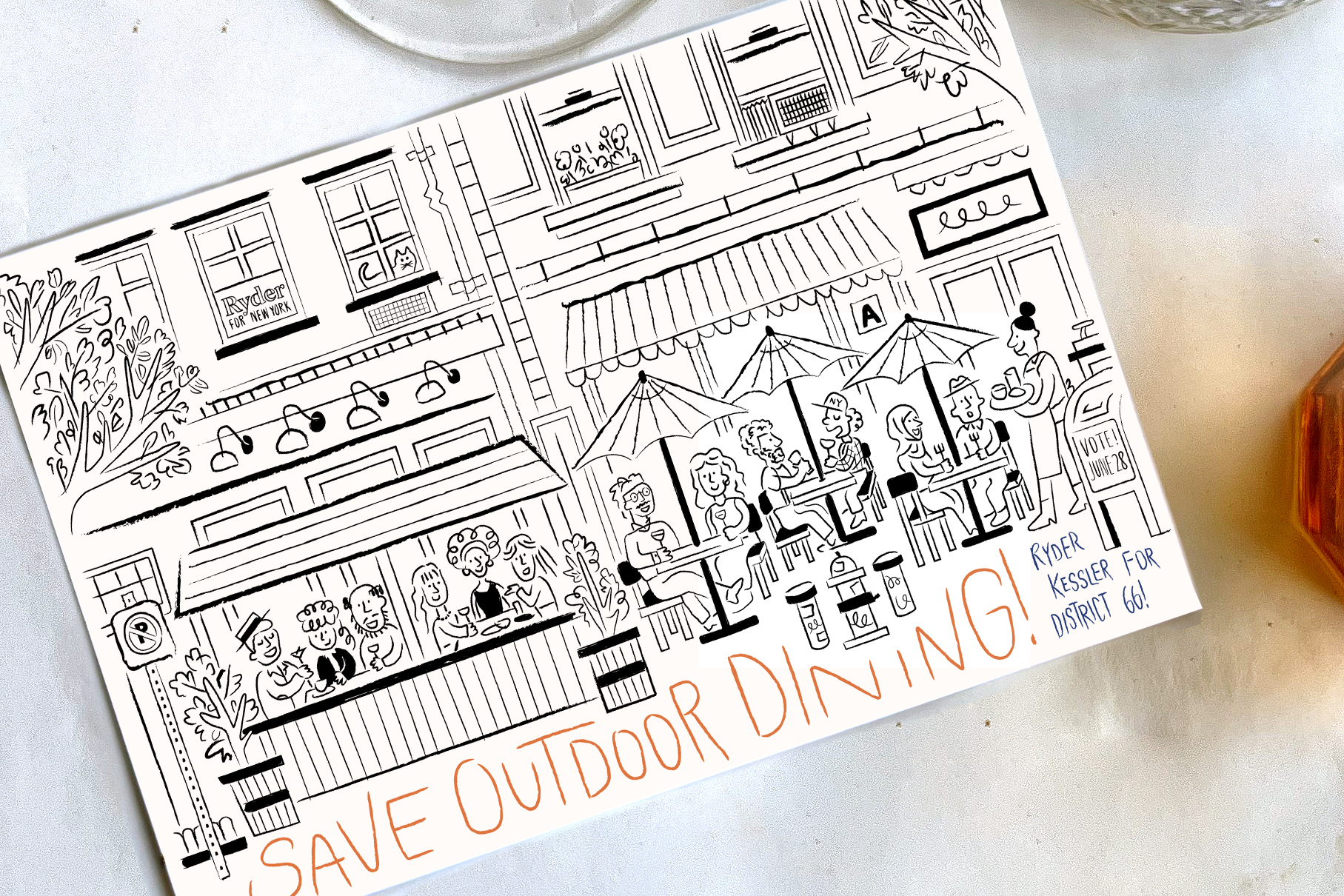 Save Outdoor Dining Postcard